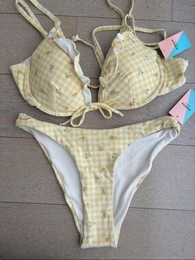 Yellow floral Bikini NWT